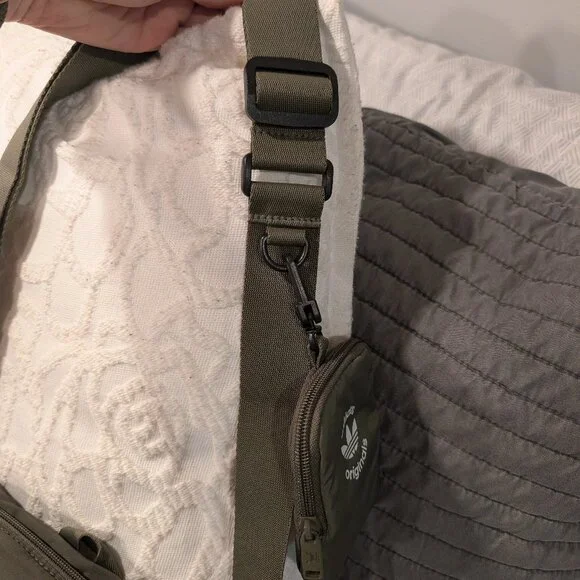 Adidas Puffer And Pouch Crossbody Bag, Olive Strata Green/Black - Picture 2 of 10